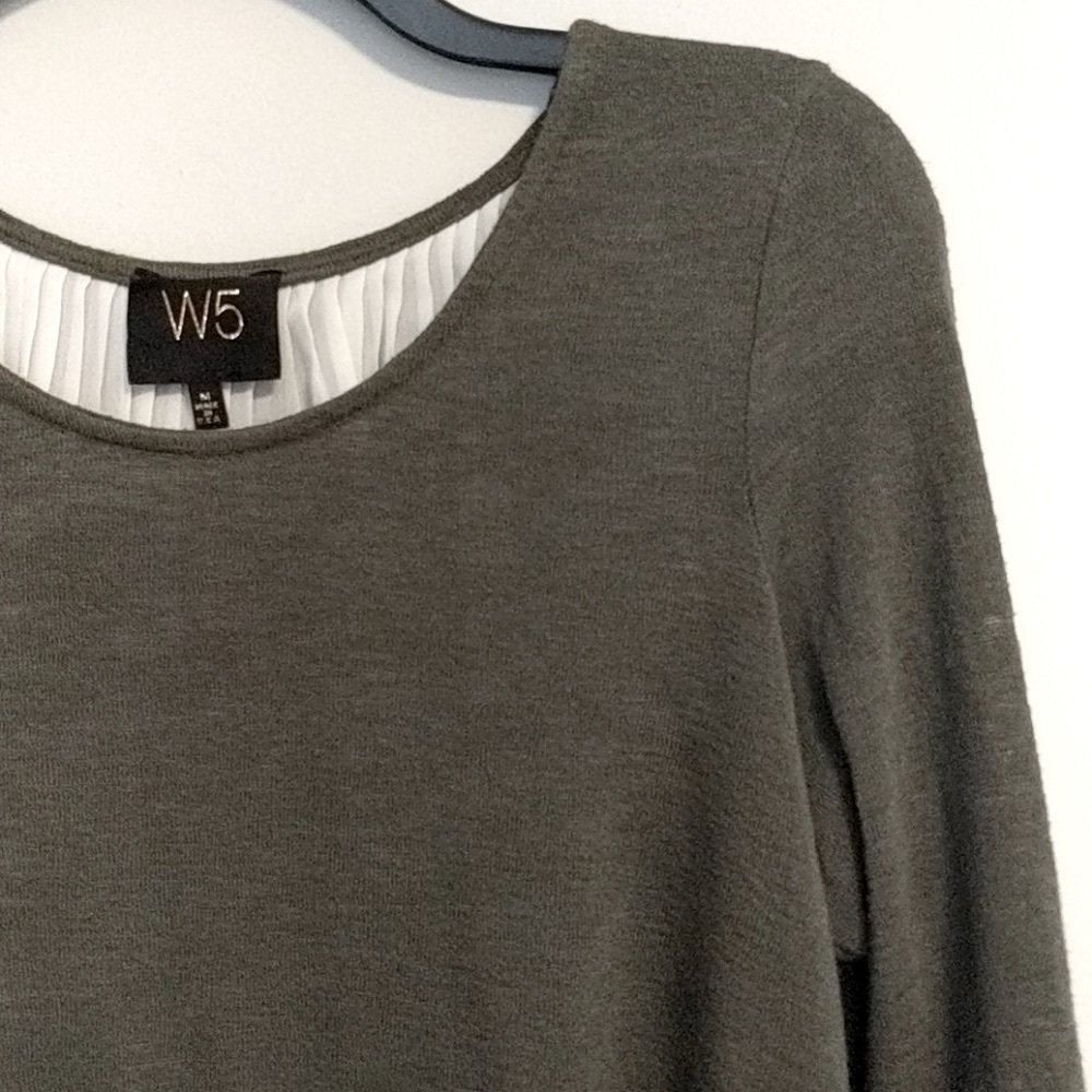 W5 olive green long sleeve top size Medium - Picture 4 of 7